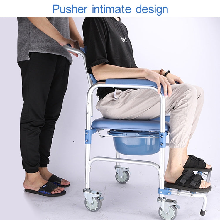 Elderly Toilet Seat Aluminum Alloy Wheelchair Pregnant Women Shower Chair with Wheels by bashfashion