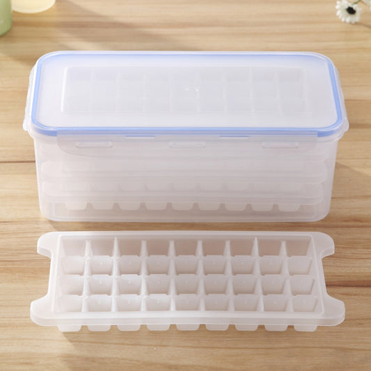 Small Square Ice Mold Trays Multi-layer Mold with Cover Ice Storage Box, 4 Layers by bashfashion