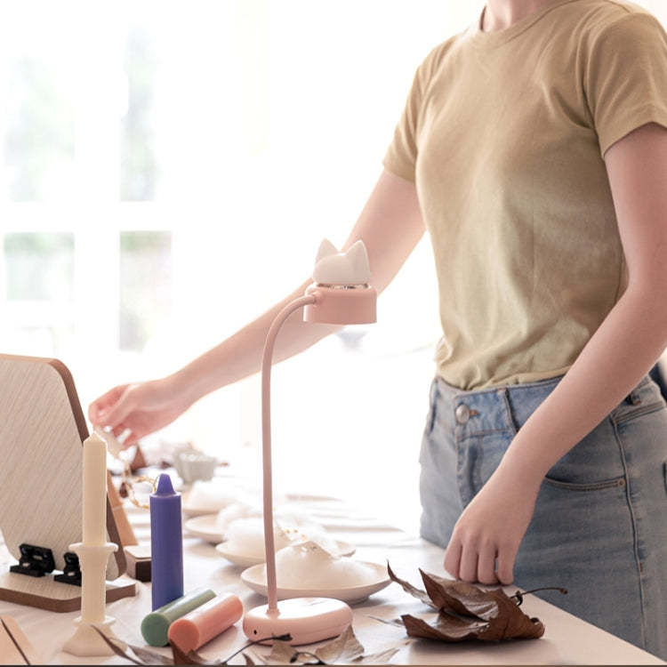 Cat Shape Double Light Source Design LED Desk Night Lamp, Support 3 Brightness Control (Green) by bashfashion