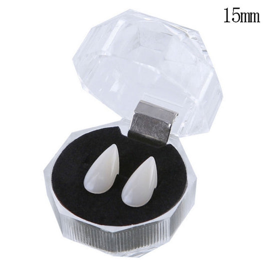 1 Pair 15mm Halloween Party Dentures Props Vampire Zombie Devil Fangs Teeth by bashfashion