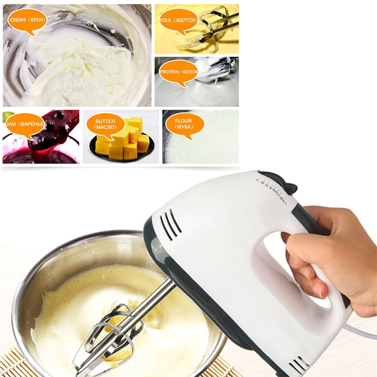 KN007364 100W Household Seven-speed Adjustable Handheld Electric Egg Beater, EU Plug by bashfashion