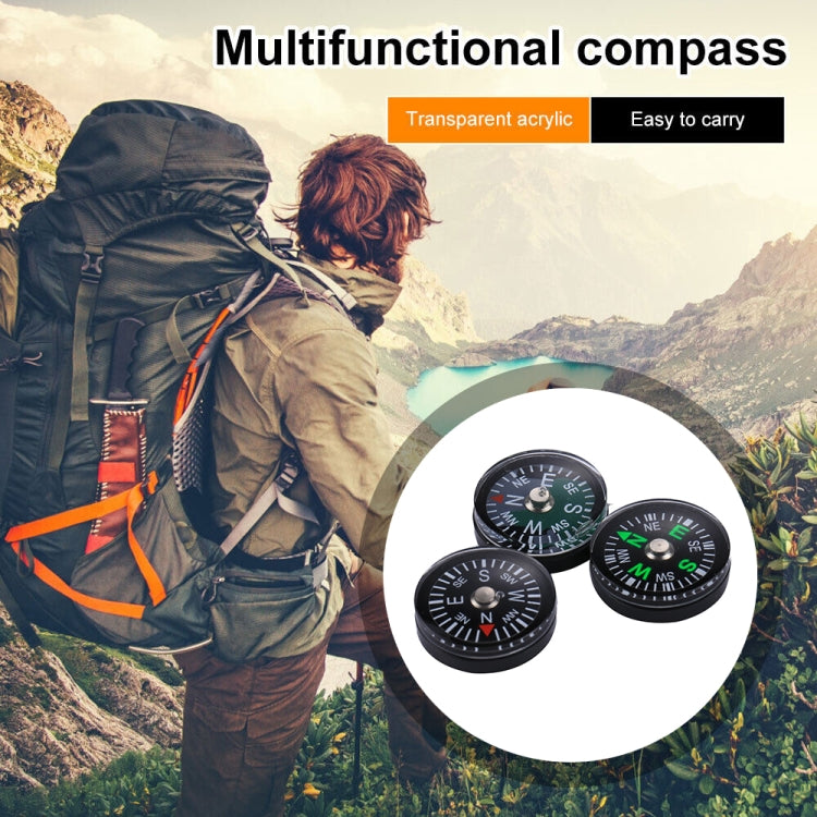 20 PCS 15mm Outdoor Sports Camping Hiking Pointer Guider Plastic Compass Hiker Navigation, Random Color Delivery by bashfashion