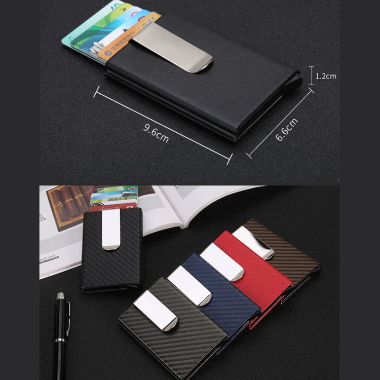 Carbon Fiber Antimagnetic Solid Color Credit Card Holder Money Clip Wallet, Size: 10*6.6cm(Black) by bashfashion