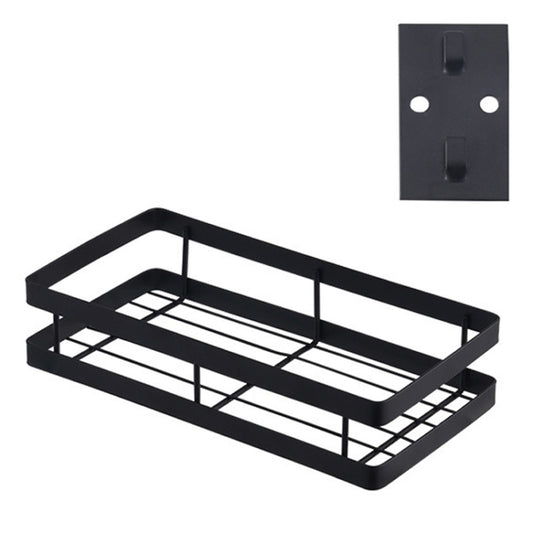 25cm Kitchen Punch-free Wall Mount Seasoning Storage Rack (Black) by bashfashion