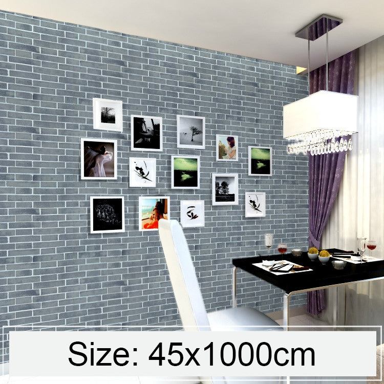 Mediterranean Gray Brick Creative 3D Stone Brick Decoration Wallpaper Stickers Bedroom Living Room Wall Waterproof Wallpaper Roll, Size: 45 x 1000cm by bashfashion