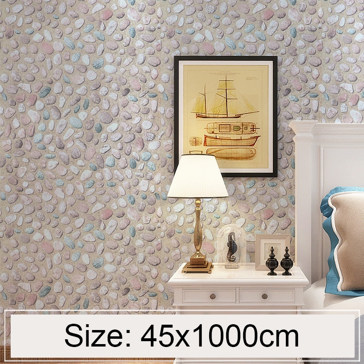Cobblestone Creative 3D Stone Brick Decoration Wallpaper Stickers Bedroom Living Room Wall Waterproof Wallpaper Roll, Size: 45 x 1000cm by bashfashion