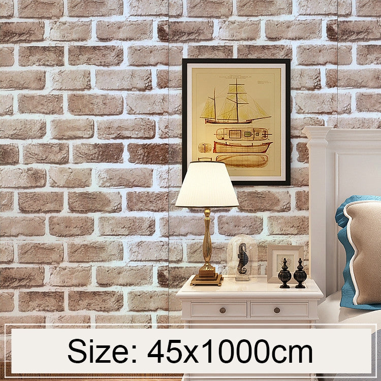Retro Brick Creative 3D Stone Brick Decoration Wallpaper Stickers Bedroom Living Room Wall Waterproof Wallpaper Roll, Size: 45 x 1000cm by bashfashion