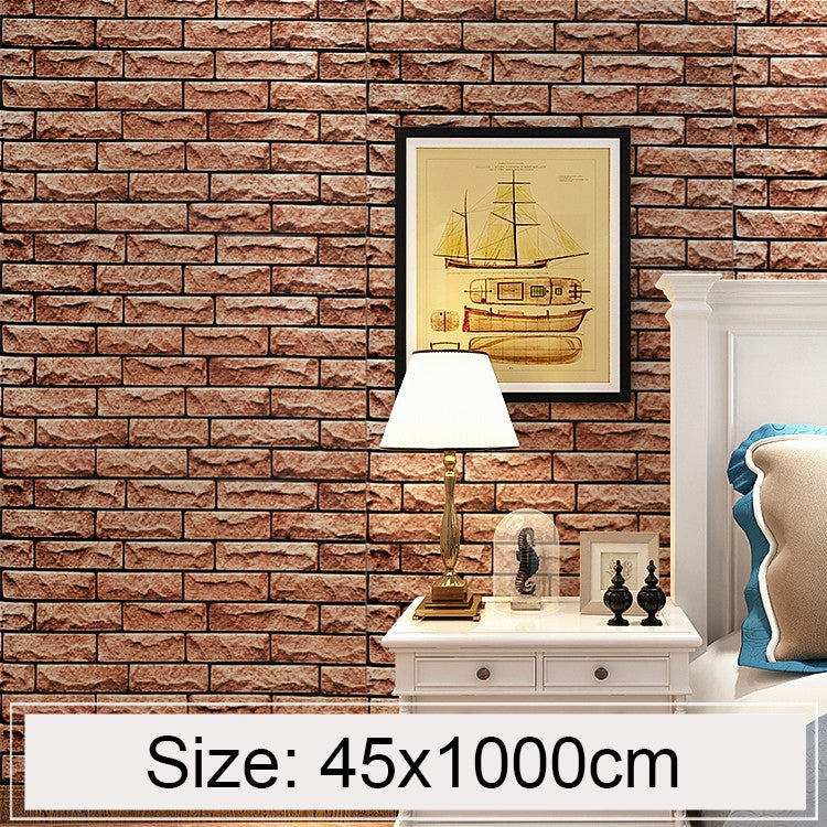 Artisan Brick Creative 3D Stone Brick Decoration Wallpaper Stickers Bedroom Living Room Wall Waterproof Wallpaper Roll, Size: 45 x 1000cm by bashfashion