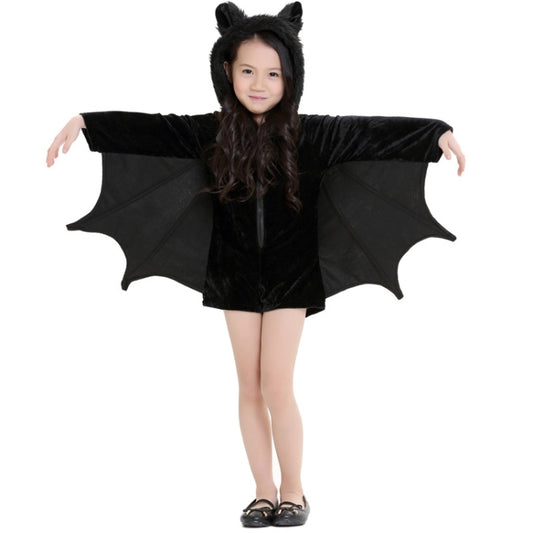 Halloween Costume Children and Women Bat Vampire Clothing Stage Performance Cosplay Clothing, Size:M, Bust: 90cm, Clothes Long: 70cm, Suggested Height:135-150cm by bashfashion