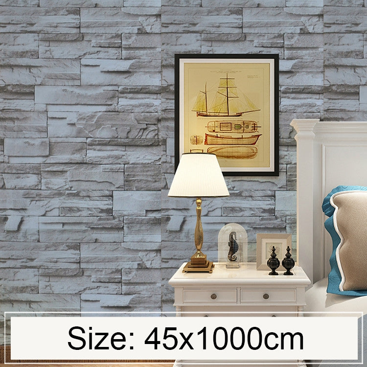Stucco Brick Creative 3D Stone Brick Decoration Wallpaper Stickers Bedroom Living Room Wall Waterproof Wallpaper Roll, Size: 45 x 1000cm by bashfashion
