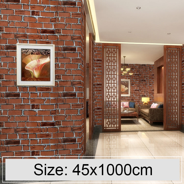 Coffee Brick Creative 3D Stone Brick Decoration Wallpaper Stickers Bedroom Living Room Wall Waterproof Wallpaper Roll, Size: 45 x 1000cm by bashfashion