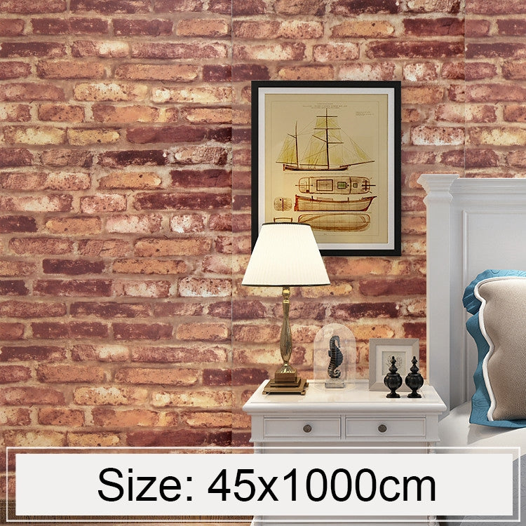 European Brick Creative 3D Stone Brick Decoration Wallpaper Stickers Bedroom Living Room Wall Waterproof Wallpaper Roll, Size: 45 x 1000cm by bashfashion