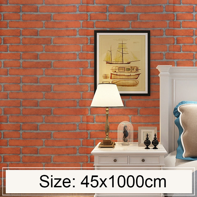 Small Yellow Brick Creative 3D Stone Brick Decoration Wallpaper Stickers Bedroom Living Room Wall Waterproof Wallpaper Roll, Size: 45 x 1000cm by bashfashion