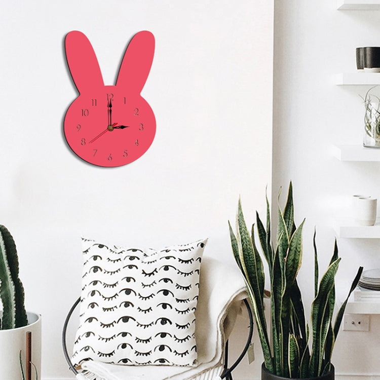 Rabbit Pattern Creative Living Room Decorative Wall Clock (Pink) by bashfashion