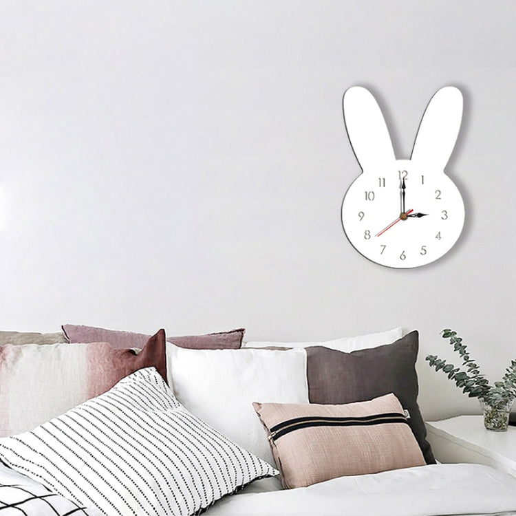 Rabbit Pattern Creative Living Room Decorative Wall Clock (White) by bashfashion