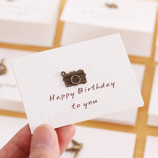 20 PCS Creative Simple Mini Ornaments Greeting Card Birthday Card DIY Folding Blessing Card Postcard, Random Style Delivery by bashfashion