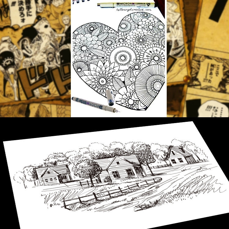 2 PCS Archival Pigment Ink Drawing Fineliner Pens 0.25mm Nib Manga Micron Pen by bashfashion