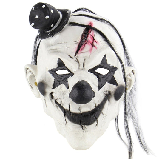 Halloween Festival Party Latex Devil Clown Frightened Mask Headgear, with Hair by bashfashion