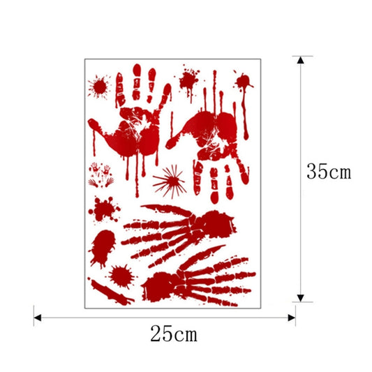 Halloween Decorations PVC Creative Blood-printed Wall Stickers Window Stickers, Size: 25*30cm, Random Style Delivery by bashfashion