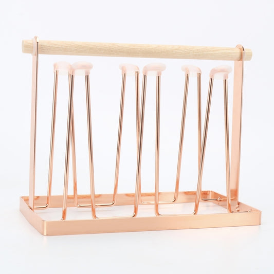 Iron Kitchen Cup Holder Drain Shelf(Rose Gold) by bashfashion
