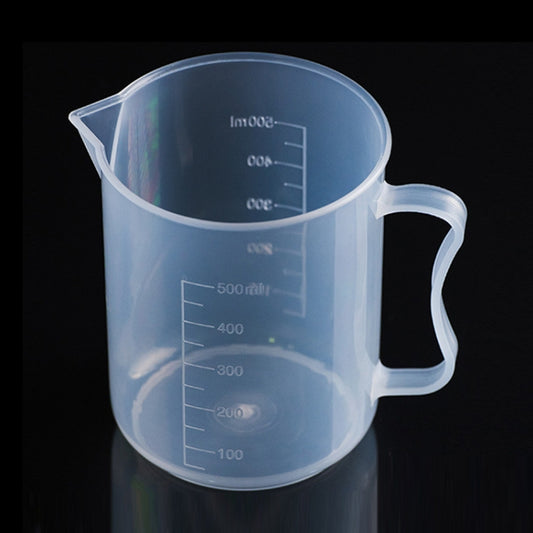 500ml PP Plastic Flask Digital Measuring Cup Cylinder Scale Measure Glass Lab Laboratory Tools(Transparent) by bashfashion