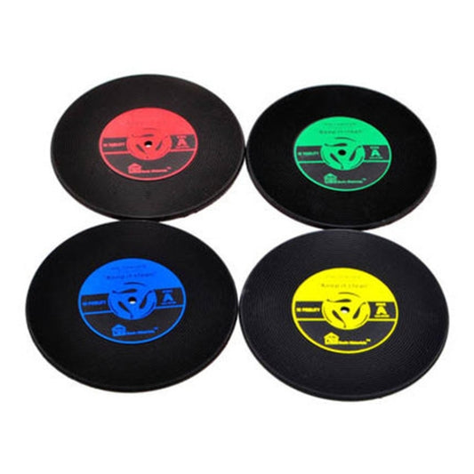 4 PCS Retro Black Vinyl CD Record Drink Coasters Home Table Cup Mat Decor Coffee Drink Placemat Tableware Spinning, Diameter: 10cm, Random Color Delivery by bashfashion
