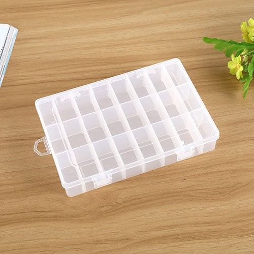 Plastic Removable Grid 24 Slots Box Organizer Storage Container for Jewelry Earring by bashfashion
