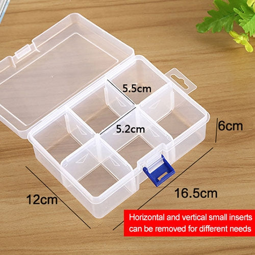 Plastic Jewelry Box Organizer Storage Container with Adjustable Dividers, Size: Large, 6 Slots by bashfashion