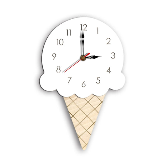 Ice Cream Styling Decorative Wall Clock (White) by bashfashion