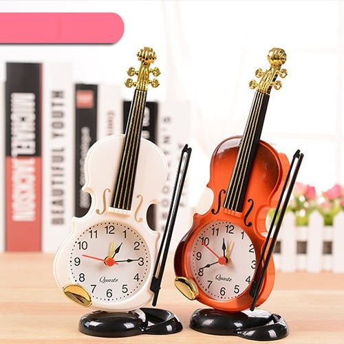 Multi-functional Originality Violin Electronics Pointer Alarm Clock with Pen Holder (White) by bashfashion