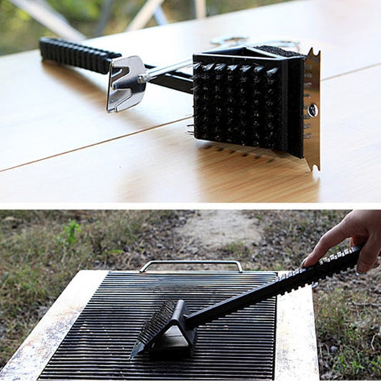 3 in 1 Copper Wire BBQ Grill Brush Long Handle Barbecue Grill Oven Cleaning Brush Cleaner by bashfashion