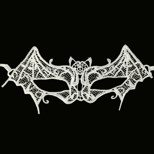 Halloween Masquerade Party Dance Sexy Lady Lace Bat Mask(White) by bashfashion
