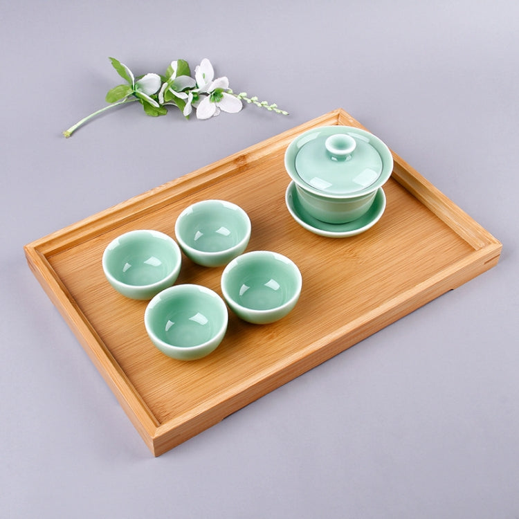 Bamboo Right Angle Tea Tray Tea Table, Size: 41x29cm by bashfashion