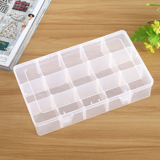Removable Grid Compartment Plastic Box Organizerfor Jewelry Earring Fishing Hook Small Accessories, Size: Large, 15 Slots by bashfashion