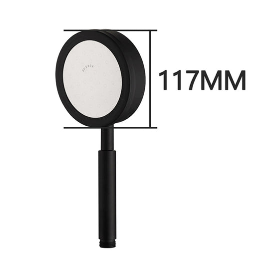 Removable and Washable 304 Stainless Steel Round Pressurized Handheld Shower Head, Size: 117mm(Black) by bashfashion