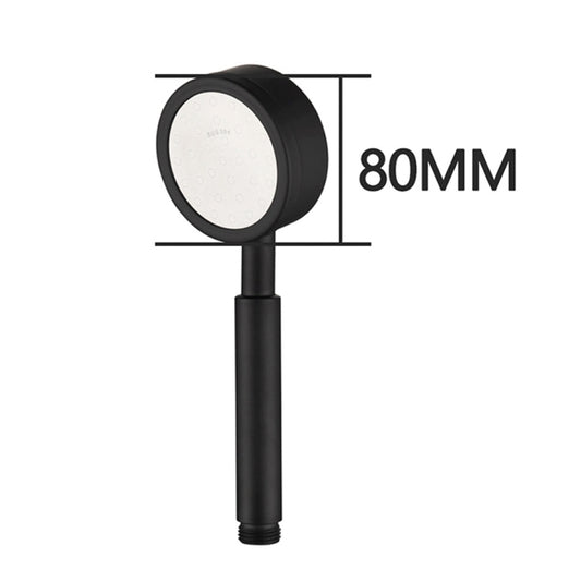 Removable and Washable 304 Stainless Steel Round Pressurized Handheld Shower Head, Size: 80mm (Black) by bashfashion
