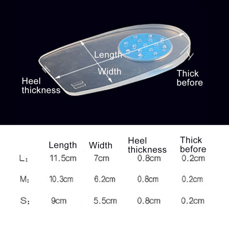 1 Pair Silica Gel Comfort Cushioning Heel Pads, Size: L by bashfashion