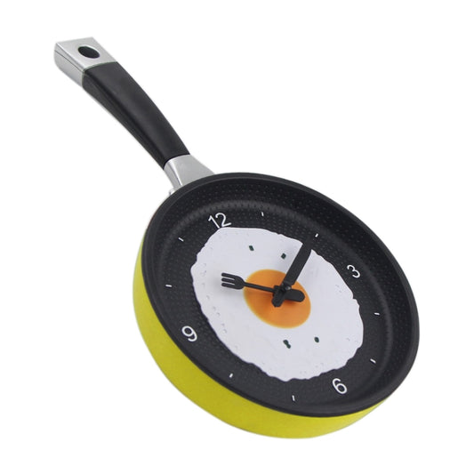 Fried Egg Pan Shape Creative Living Room Decorative Wall Clock (Yellow) by bashfashion