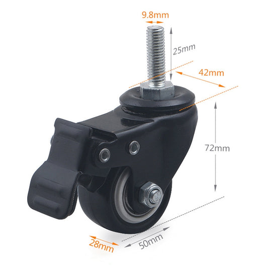 2 PCS 2 inch Furniture Cabinet Coffee Table Silent Screw Brake Wheel by bashfashion