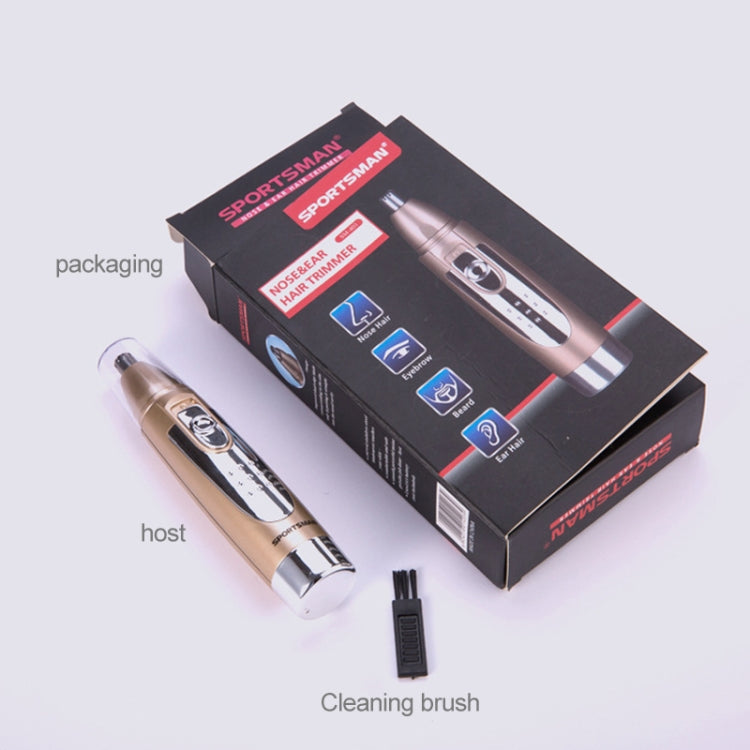 SPORTSMAN Water Proof Battery Power Supply Male Nose Ear Hair Bullet Shaped Trimmer(Gold) by SPORTSMAN