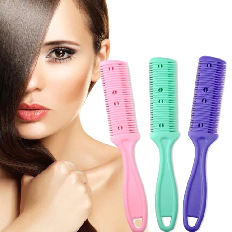 3pcs Hair Tools Double-sided Knife Hair Comb Hair Bangs Trimmer Thinning Device Hair Clipper, Random Color Delivery by bashfashion