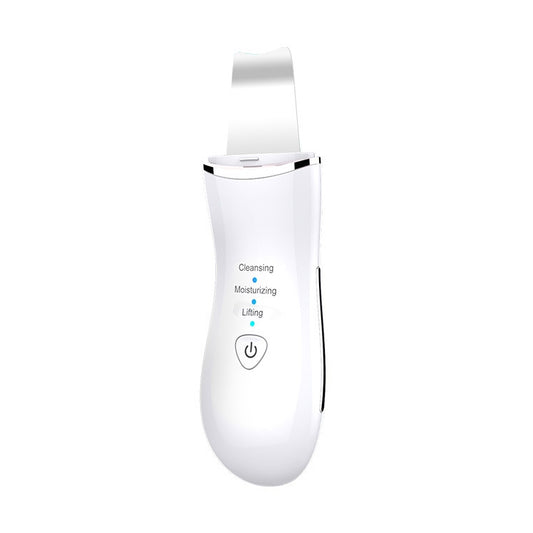 BLK-D016 Ultrasonic Beauty Shovel Skin Machine Vibration Household Facial Cleaning and Washing Massage Instrument Beauty Instrument(White) by bashfashion
