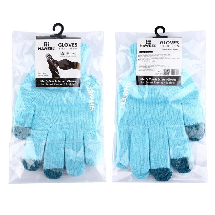 HAWEEL Three Fingers Touch Screen Gloves for Men, For iPhone, Galaxy, Huawei, Xiaomi, HTC, Sony, LG and other Touch Screen Devices(Blue) by HAWEEL