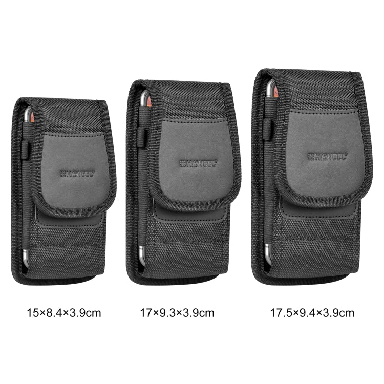HAWEEL 4.7-6.1 inch Nylon Cloth Phone Belt Clip Carrying Pouch with Card Slot (Black) by HAWEEL