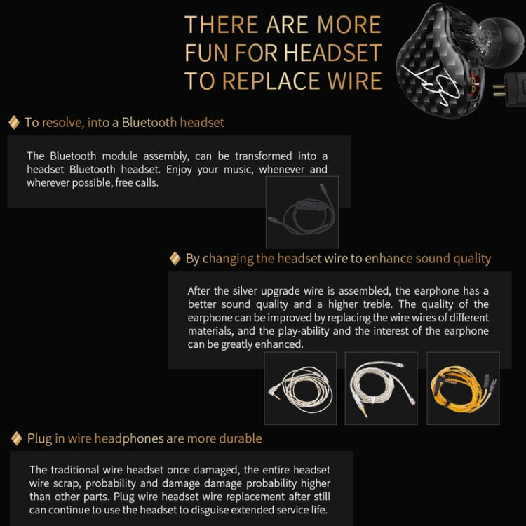 KZ ZST Circle Iron In-ear Mega Bass MP3 Dual Unit Earphone without Microphone (Carbon Fiber Black) by KZ