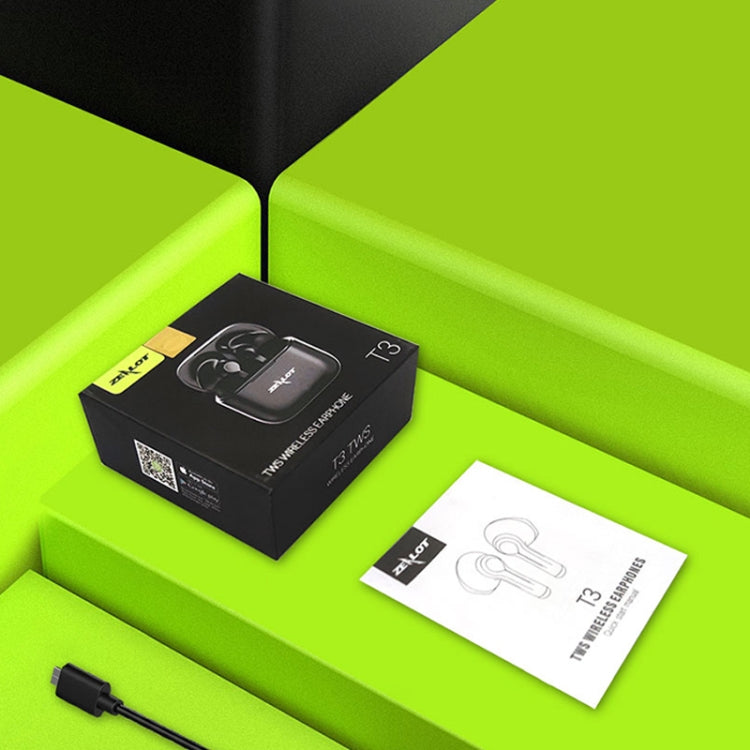 ZEALOT T3 Bluetooth 5.0 TWS Wireless Bluetooth Earphone with Charging Box, Support Touch & Call & Power Display(White) by ZEALOT