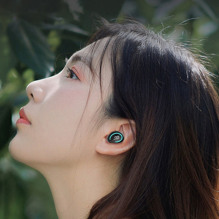 M-B8 Bluetooth 5.0 Mini Invisible In-ear Stereo Wireless Bluetooth Earphone with Charging Box (White) by bashfashion