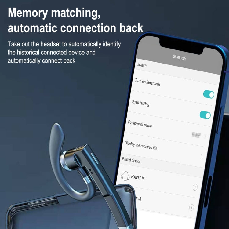 YYK-525 Simple Version Single Rotatable Earhook Noise Reduction Call Business Bluetooth Earphone without Charging Box by bashfashion