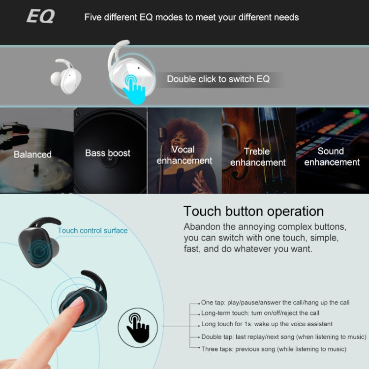 LE-703 Bluetooth 5.0 Waterproof True Wireless Sports Bluetooth Earphone (Pink) by bashfashion