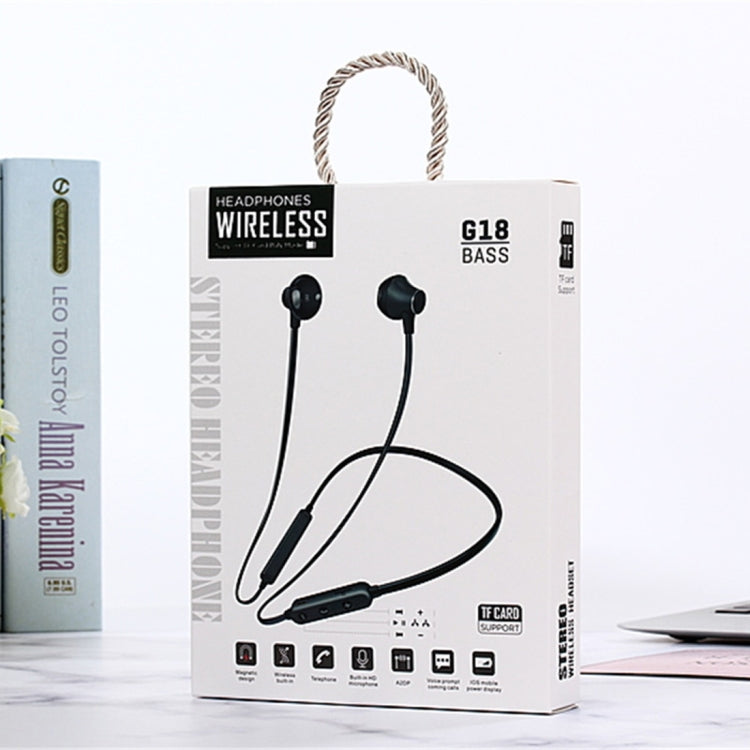 MG-G18 Bluetooth 4.2 Sport Wireless Bluetooth Earphone, Support Card (Black Grey) by bashfashion